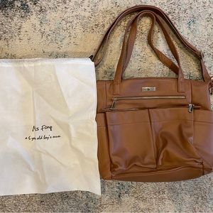 Miss fong tote diaper bag with backpack straps Convertible brown